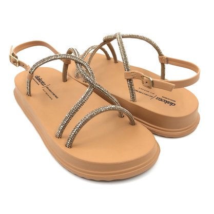 Sandália Dakota Papete com Strass Caramelo 6246
