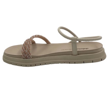 Sandália Dakota Papete com Strass Nude 6892