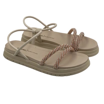 Sandália Dakota Papete com Strass Nude 6892