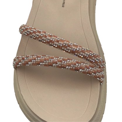 Sandália Dakota Papete com Strass Nude 6892