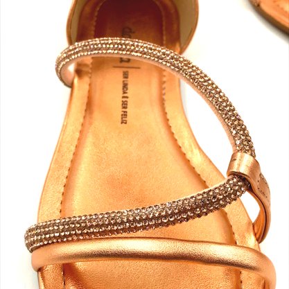 Sandália Dakota Rasteira Rosê com Strass 6513