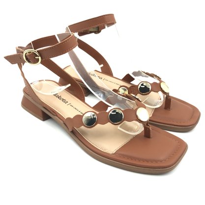 Sandália Dakota Salto Baixo com Detalhe Marrom 8151