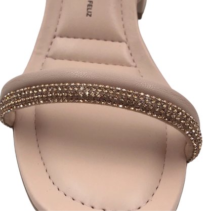Sandália Dakota Salto Bloco com Strass Nude 6875