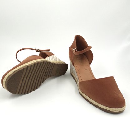 Sandália Espadrille Caramelo Bebecê Salto Anabela