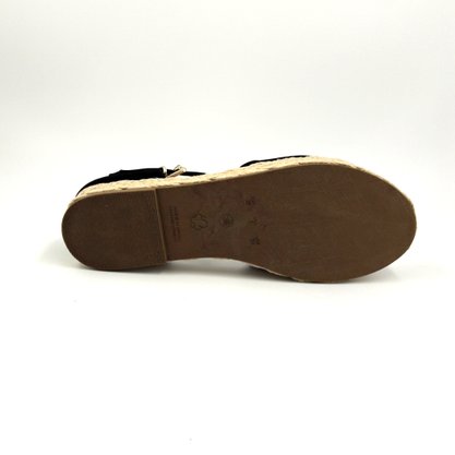 Sandália Espadrille Preta Bebecê Calcanhar Fechado