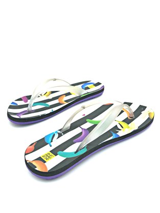 Sandália Feminina Kenner Ibiza Roxo Estampa Banana