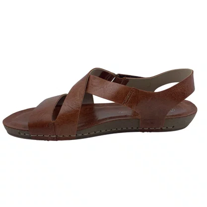 Sandália Flatform Andacco Couro Papete Marrom 14229