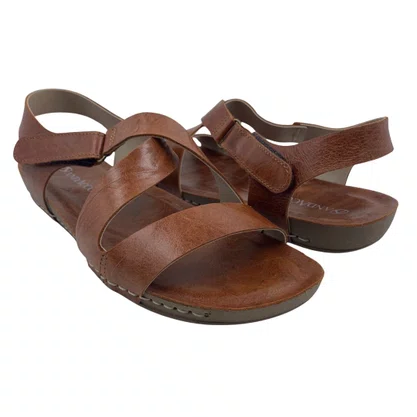 Sandália Flatform Andacco Couro Papete Marrom 14229