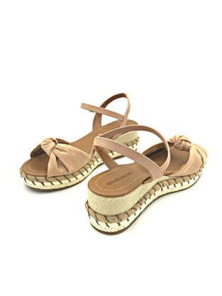 Sandália Flatform Com Nó Nobuck Pele Renata Mello 64064