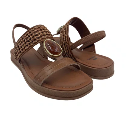 Sandália Flatform Dakota Calce Fácil Marrom 9711