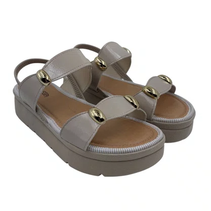 Sandália Flatform Mississipi Calce Fácil Marfim 992