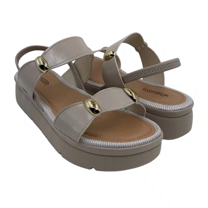 Sandália Flatform Mississipi Calce Fácil Marfim 992