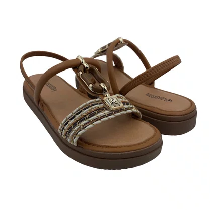 Sandália Flatform Mississipi Calce Fácil Marrom 061