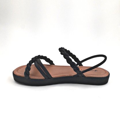 Sandália Flatform Mississipi Pretas Calce Fácil 5112