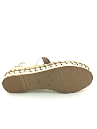 Sandália Flatform Renata Mello Branca Tiras Elástica 64062