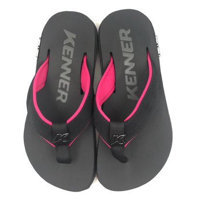 Sandália Kenner Kivah Cush Preta com Rosa