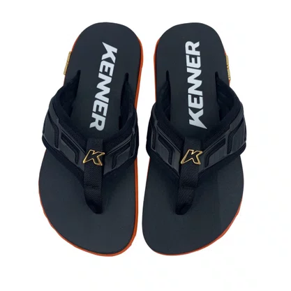 Sandália Kenner Kivah Full Force Preta com Laranja