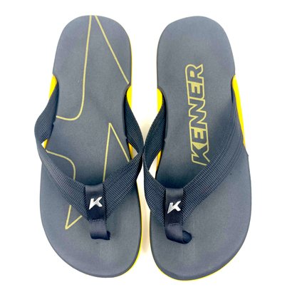 Sandália Kenner Masculina NK6 Preta com Amarelo