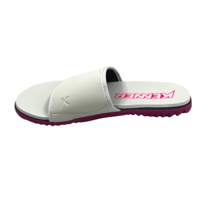 Sandália Kenner Slide Go Branca com Rosa
