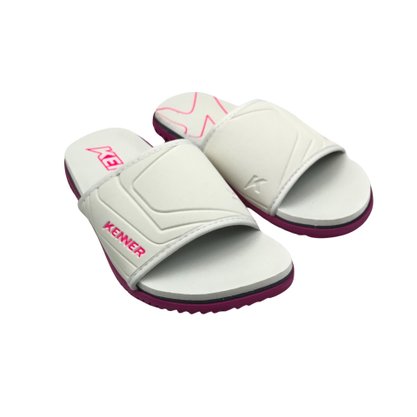 Sandália Kenner Slide Go Branca com Rosa