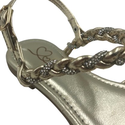 Sandália Kidy Menina com Strass Dourada 1460185