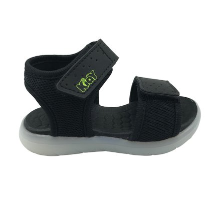Sandália Kidy Menino Flex Light Luz Preto 1630115