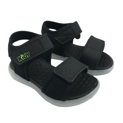Sandália Kidy Menino Flex Light Luz Preto 1630115