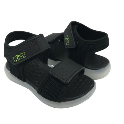 Sandália Kidy Menino Flex Light Luz Preto 1630115