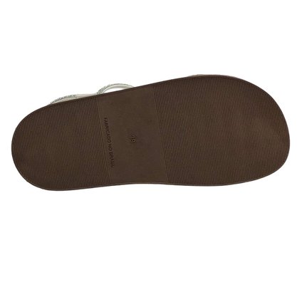 Sandália La Femme Papete Anatômica Off White Cristais 60015
