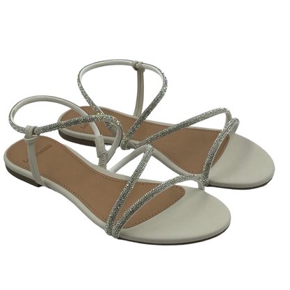 Sandália La Femme Rasteira Off White com Cristais 131216