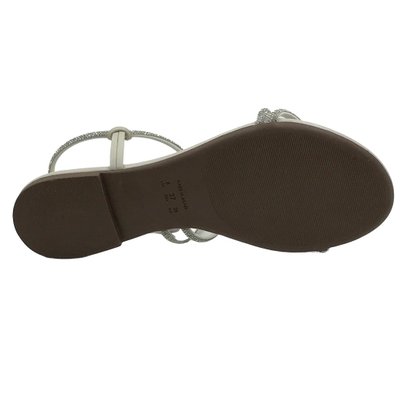 Sandália La Femme Rasteira Off White com Cristais 131216