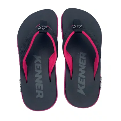 Sandália Masculina Kenner Kivah Preta com Rosa