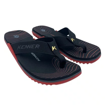 Sandália Masculina Kenner NK6 Flamengo Preto com Vermelho