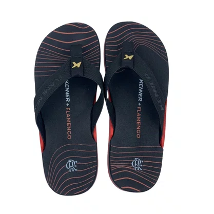 Sandália Masculina Kenner NK6 Flamengo Preto com Vermelho