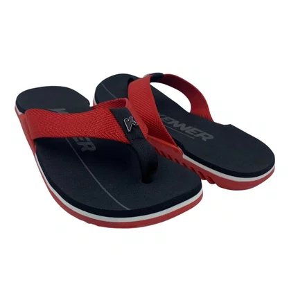 Sandália Masculina Kenner NK6 Preto com Vermelho