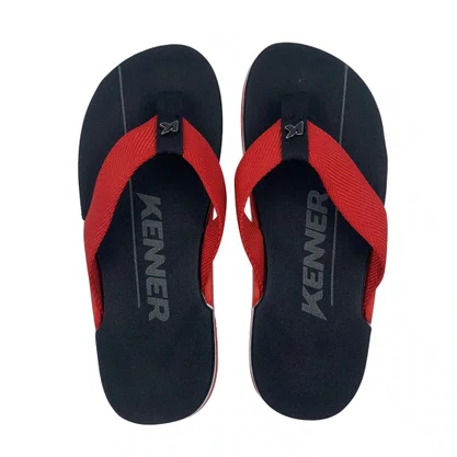 Sandália Masculina Kenner NK6 Preto com Vermelho