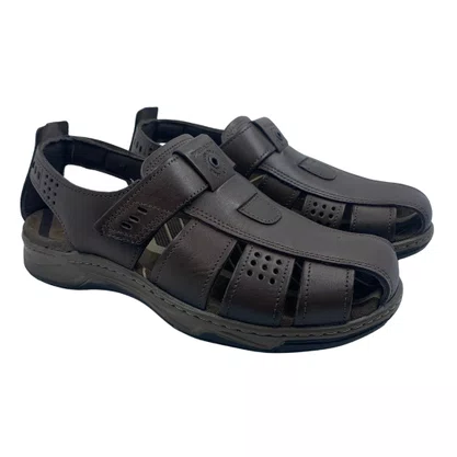 Sandália Masculina Pegada Couro Marrom 132255