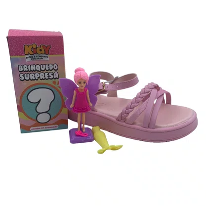 Sandália Menina Papete com Brinquedo Kidy Rosa 4400029