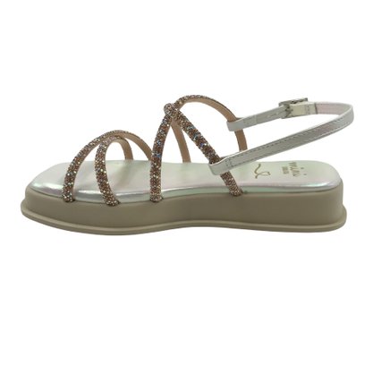 Sandália Mini Sua Cia Flatform com Brilho Furta-cor 51911