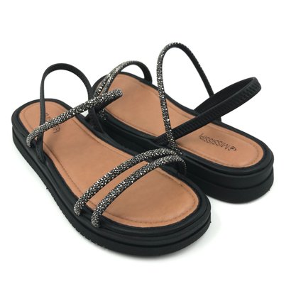 Sandália Mississipi Flatform Calce Fácil Preta 715
