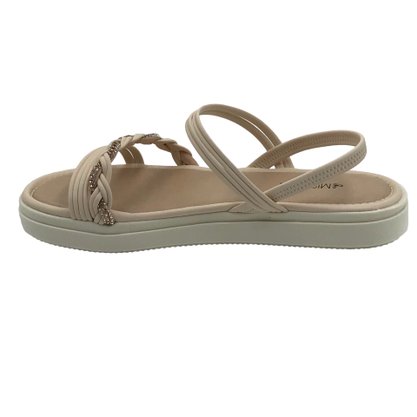 Sandália Mississipi Flatform Nude com Strass 9321