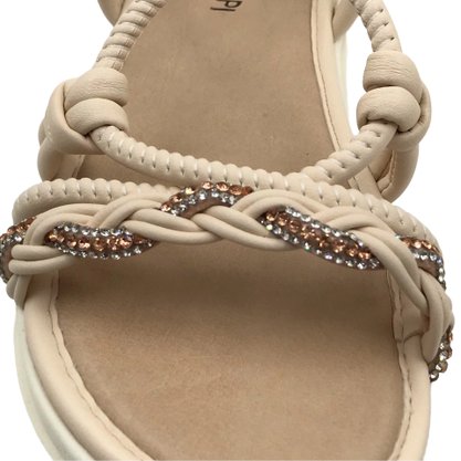 Sandália Mississipi Flatform Nude com Strass 9323