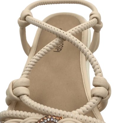 Sandália Mississipi Flatform Nude com Strass 9323