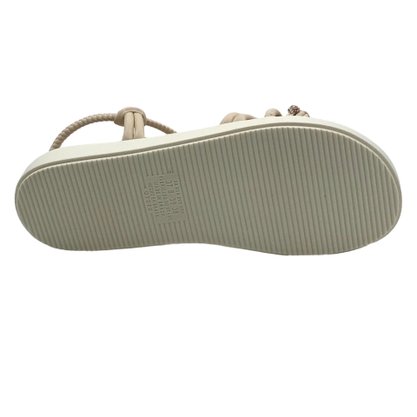 Sandália Mississipi Flatform Nude com Strass 9323