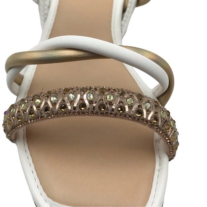 Sandália Mississipi Rasteira Branca com Strass 253