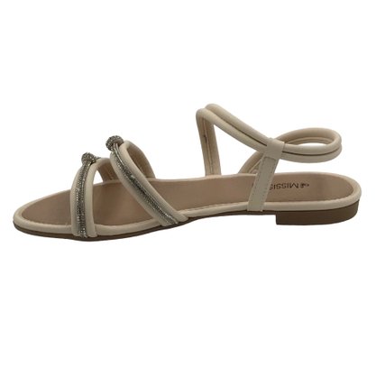 Sandália Mississipi Rasteira Nude com Strass 9653