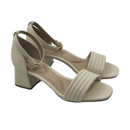 Sandália Modare Creme Salto Alto Bloco 7172109