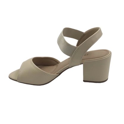 Sandália Modare Creme Salto Bloco com Elástico 7109459