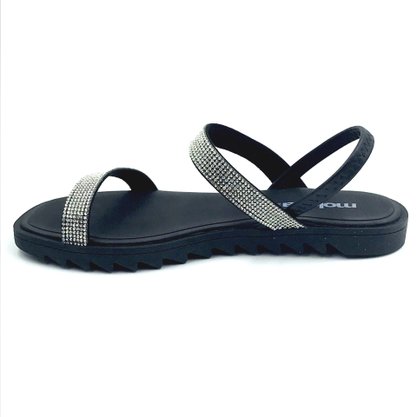 Sandália Moleca Flatform Tratorada Preta 5454114