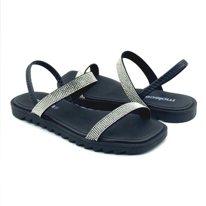 Sandália Moleca Flatform Tratorada Preta 5454114